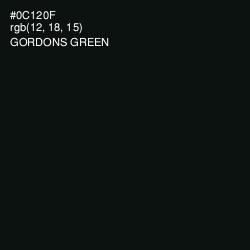 #0C120F - Gordons Green Color Image